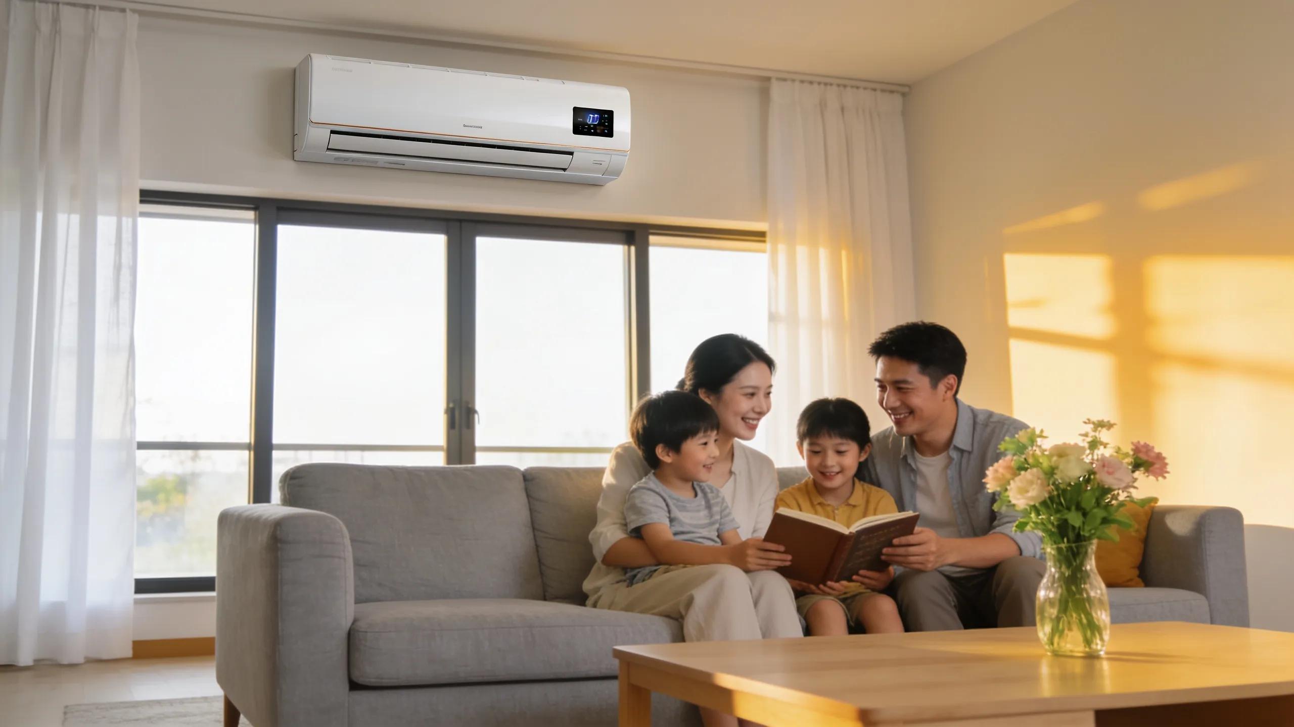 Modern HVAC system installed in a cozy home, emphasizing comfort and efficient climate control